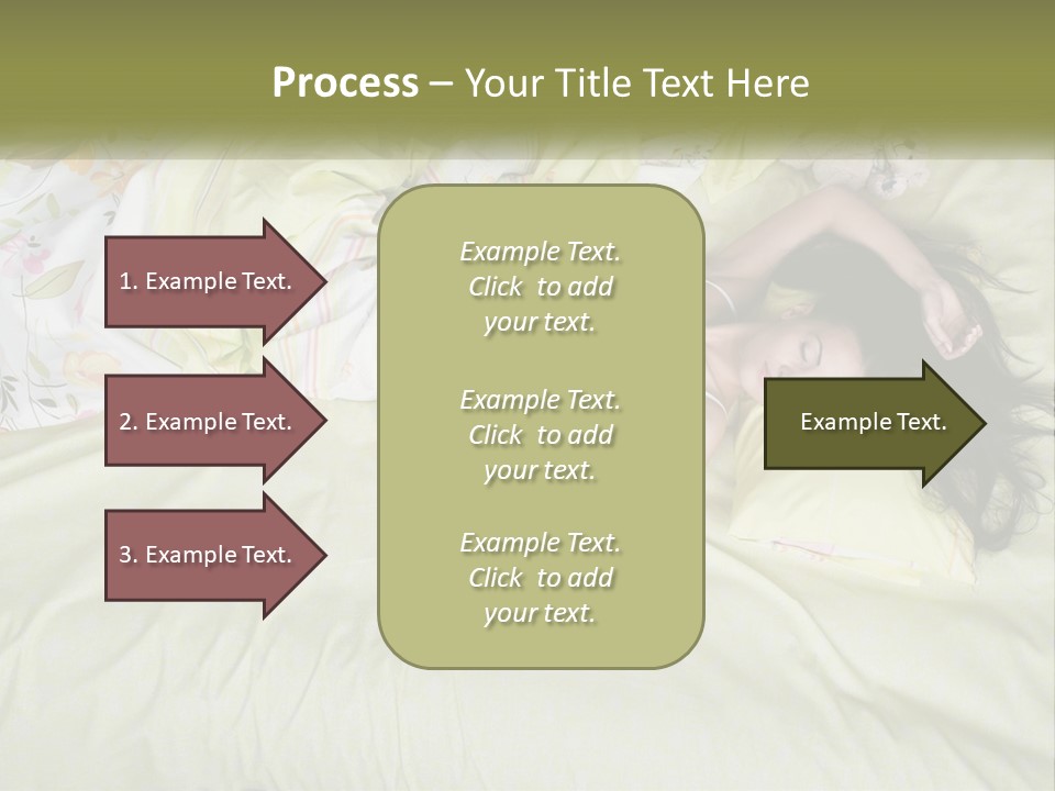 A Woman Laying On A Bed With A Teddy Bear PowerPoint Template