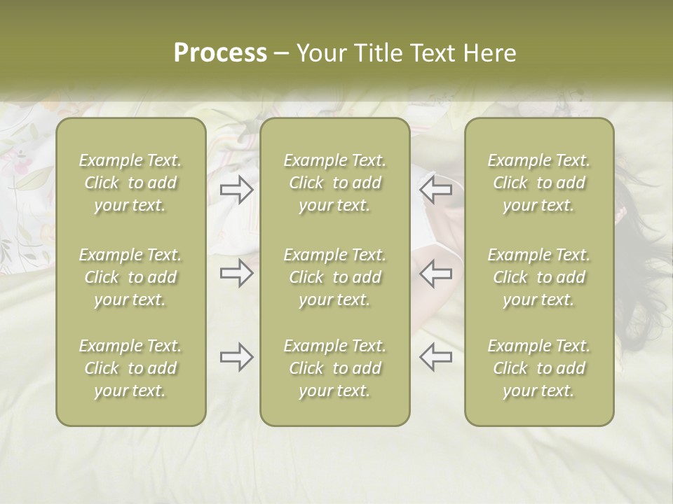 A Woman Laying On A Bed With A Teddy Bear PowerPoint Template