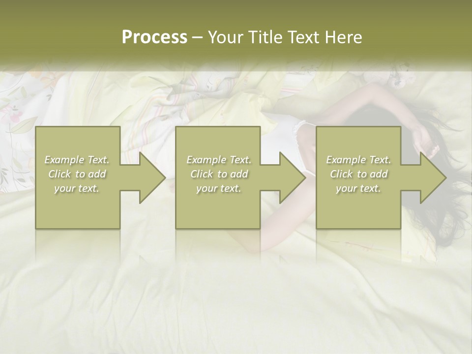 A Woman Laying On A Bed With A Teddy Bear PowerPoint Template