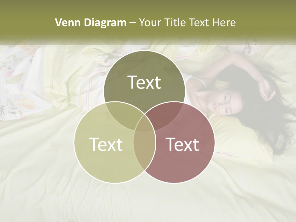 A Woman Laying On A Bed With A Teddy Bear PowerPoint Template