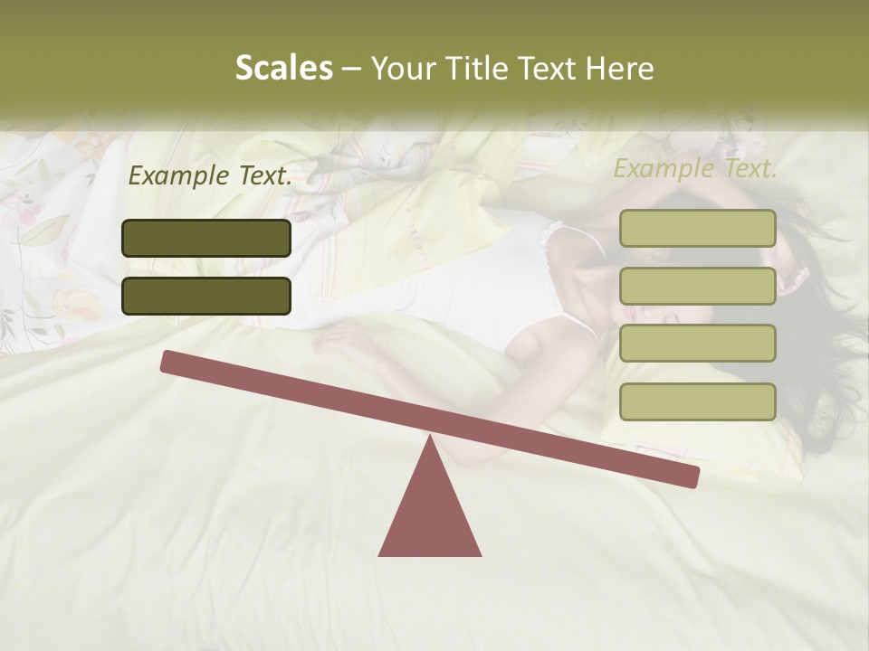 A Woman Laying On A Bed With A Teddy Bear PowerPoint Template