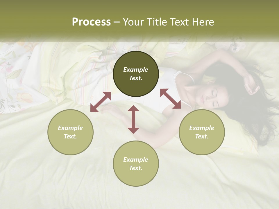 A Woman Laying On A Bed With A Teddy Bear PowerPoint Template