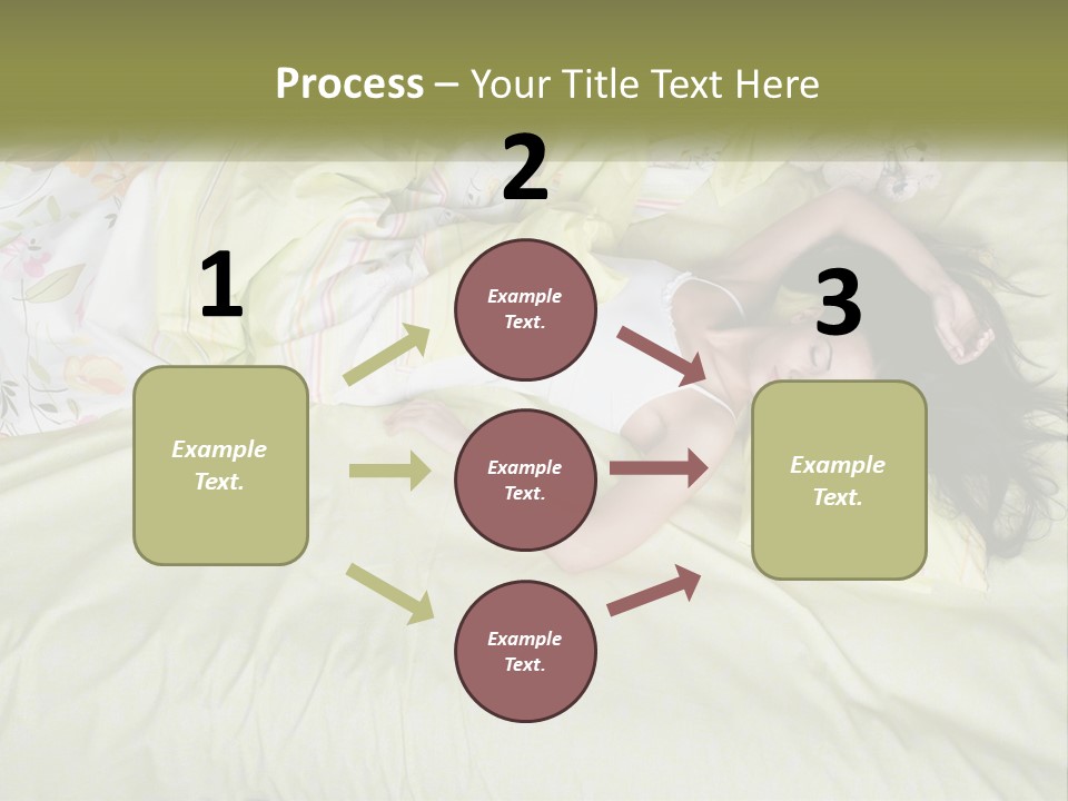 A Woman Laying On A Bed With A Teddy Bear PowerPoint Template