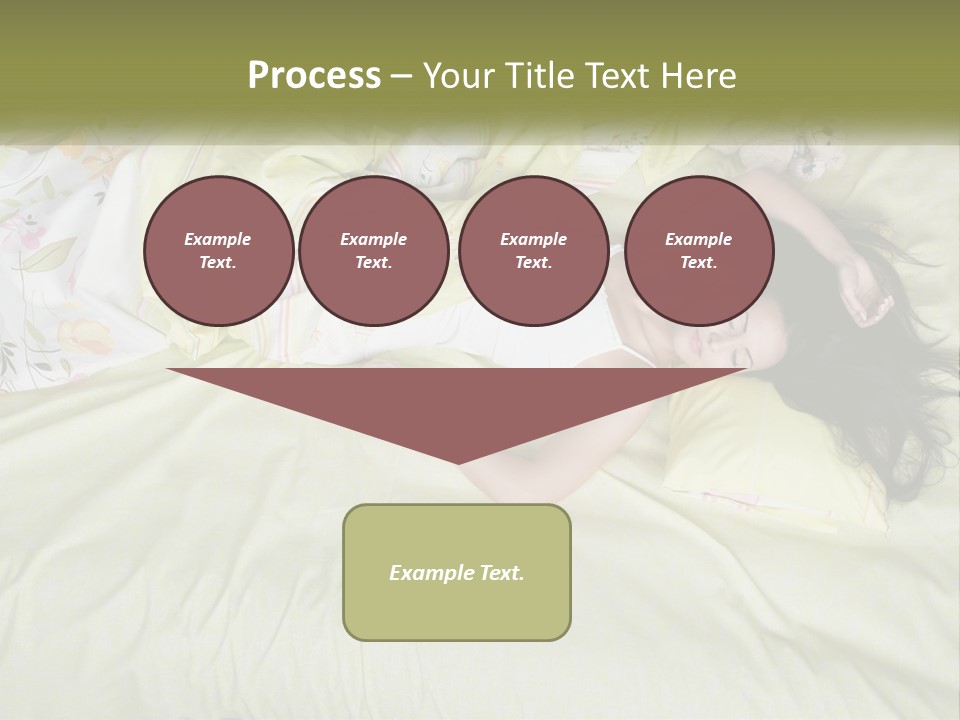 A Woman Laying On A Bed With A Teddy Bear PowerPoint Template