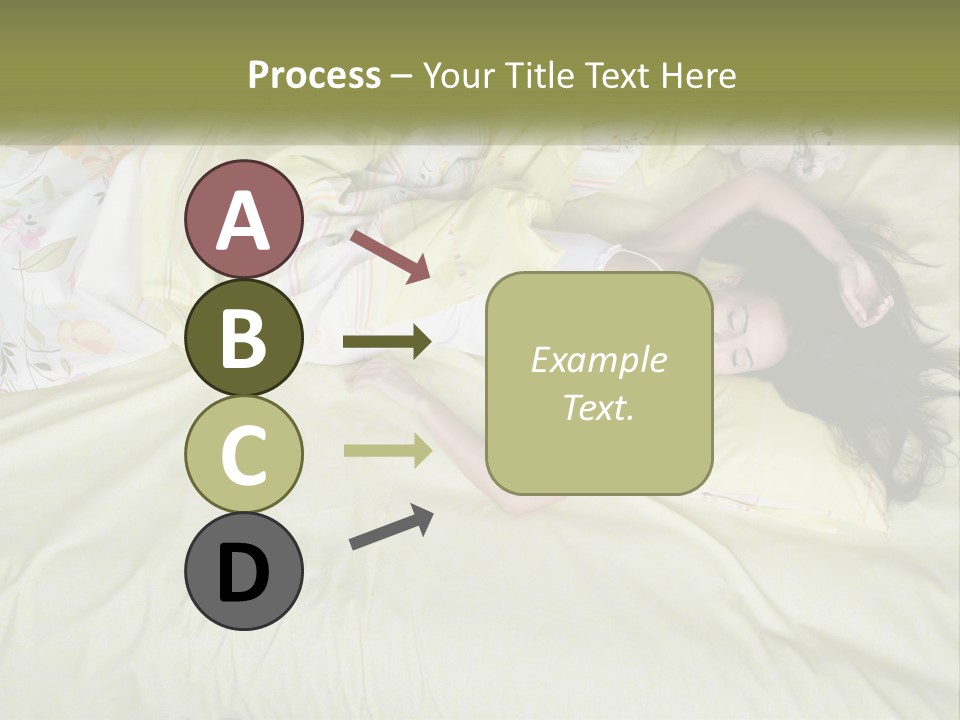 A Woman Laying On A Bed With A Teddy Bear PowerPoint Template