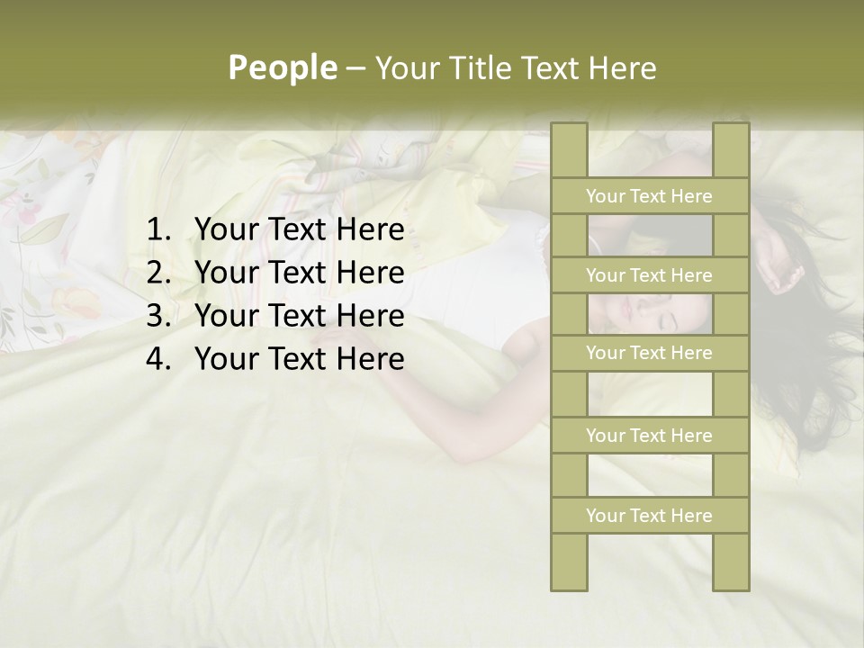 A Woman Laying On A Bed With A Teddy Bear PowerPoint Template