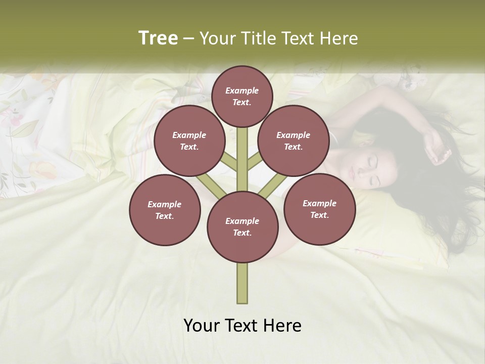 A Woman Laying On A Bed With A Teddy Bear PowerPoint Template