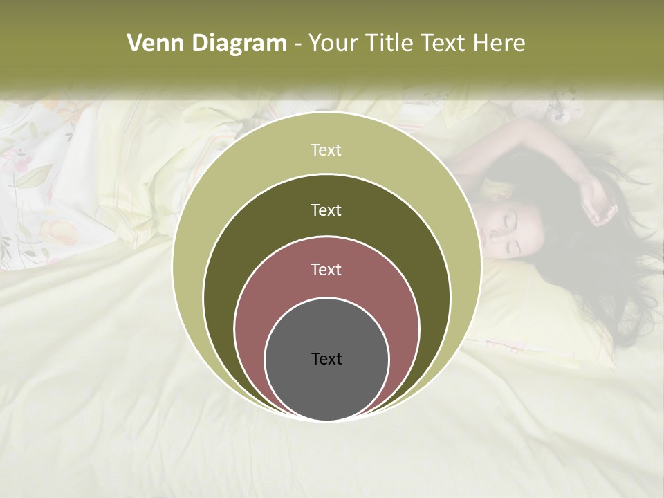 A Woman Laying On A Bed With A Teddy Bear PowerPoint Template