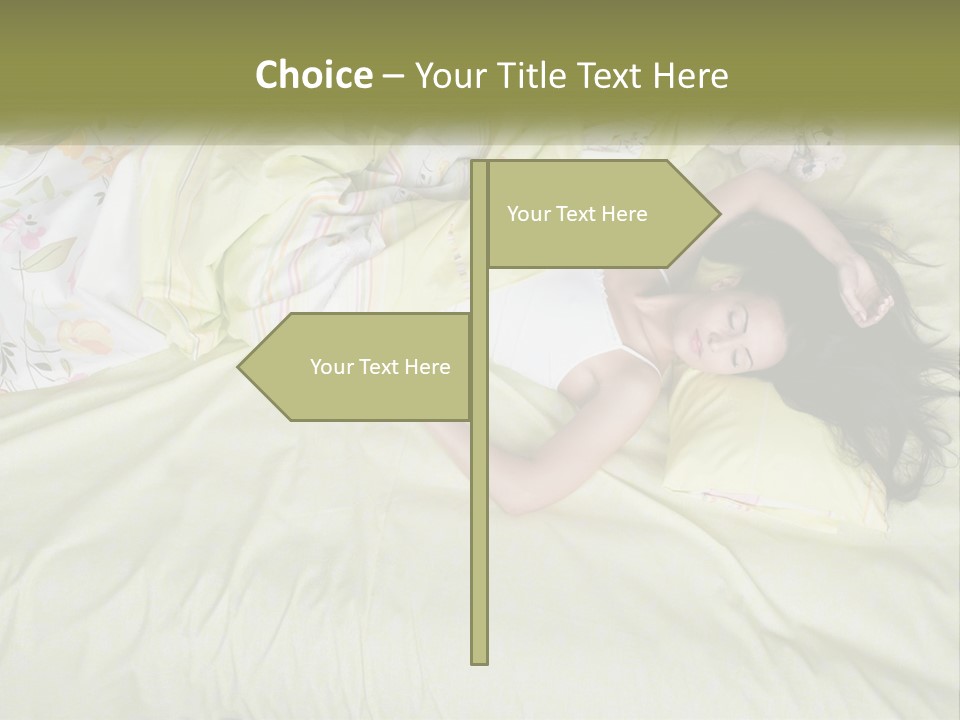 A Woman Laying On A Bed With A Teddy Bear PowerPoint Template