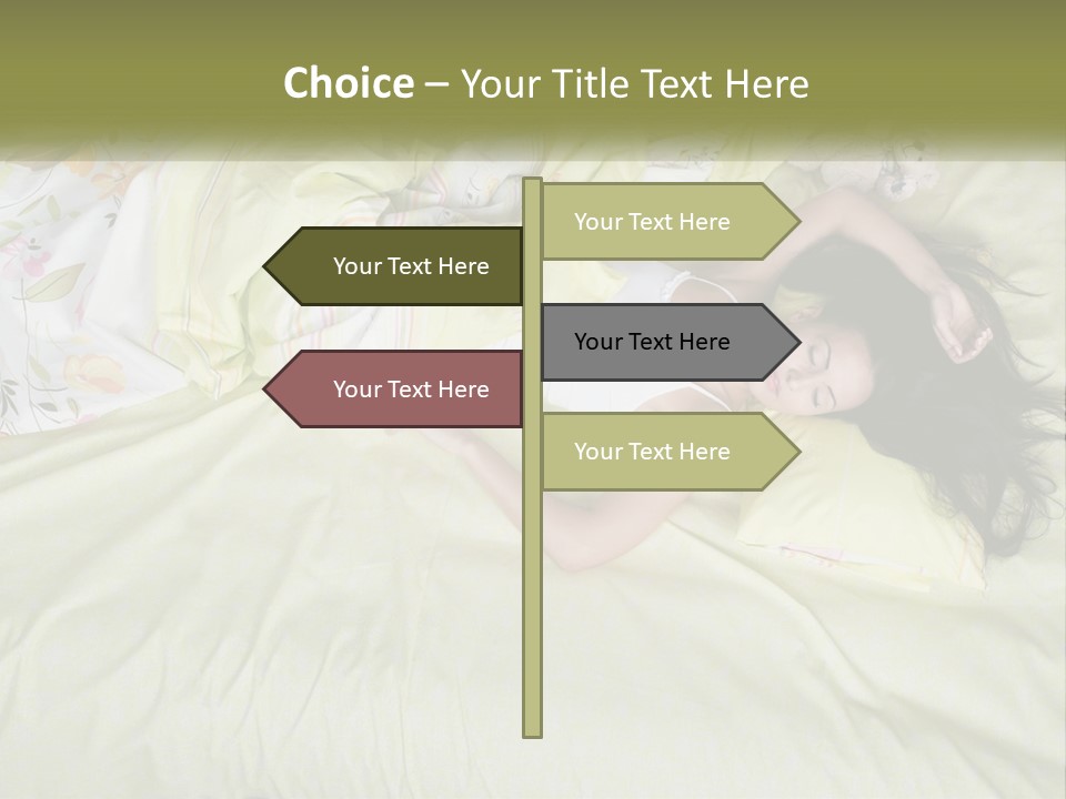 A Woman Laying On A Bed With A Teddy Bear PowerPoint Template