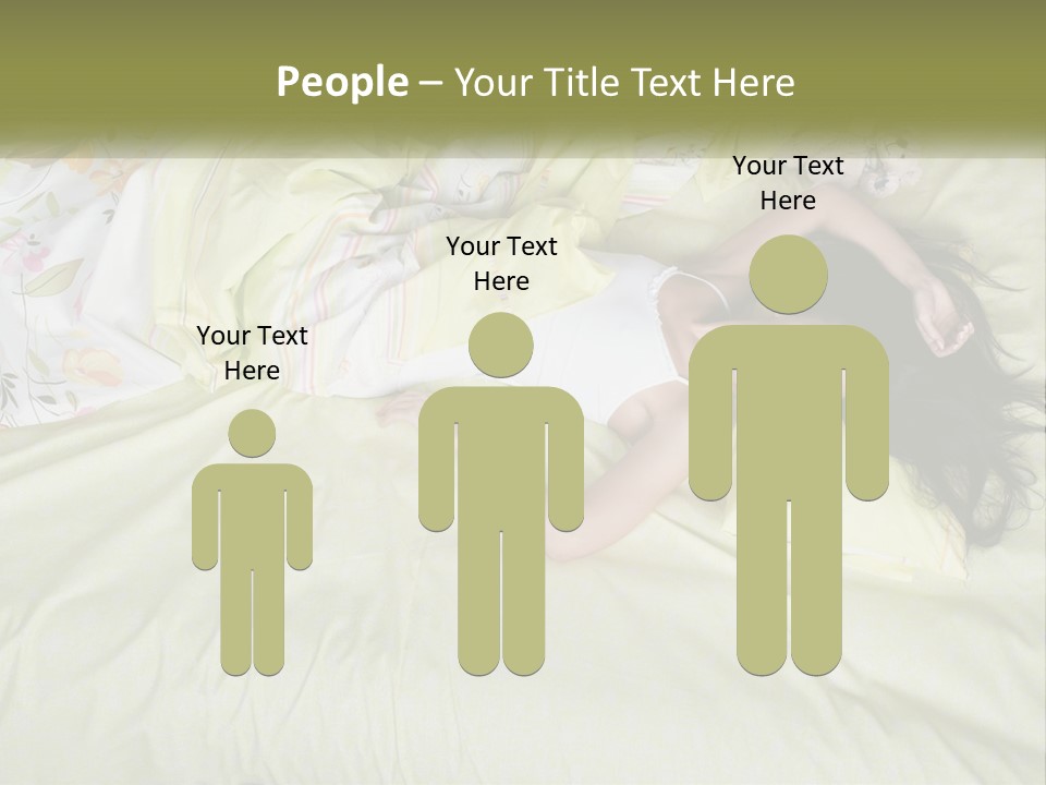 A Woman Laying On A Bed With A Teddy Bear PowerPoint Template