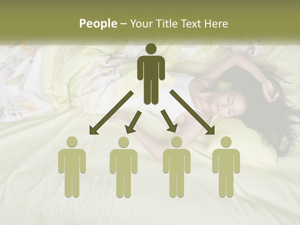 A Woman Laying On A Bed With A Teddy Bear PowerPoint Template