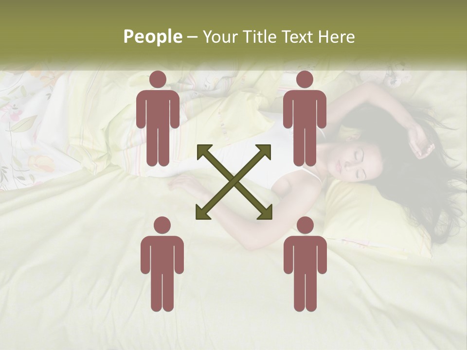 A Woman Laying On A Bed With A Teddy Bear PowerPoint Template