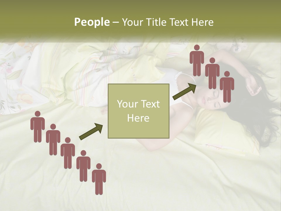 A Woman Laying On A Bed With A Teddy Bear PowerPoint Template