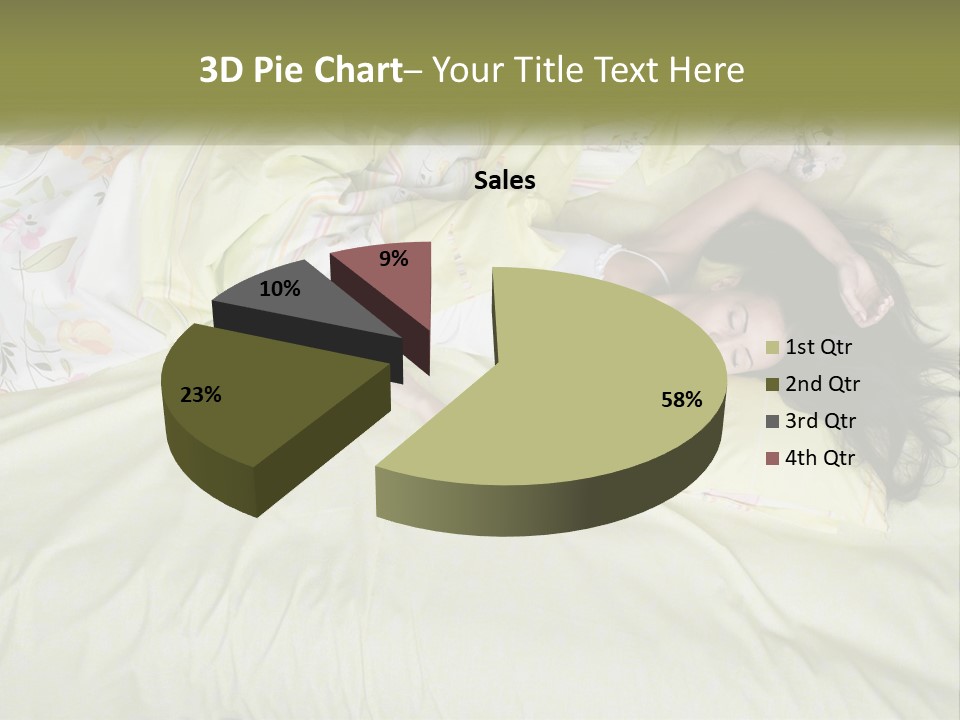 A Woman Laying On A Bed With A Teddy Bear PowerPoint Template