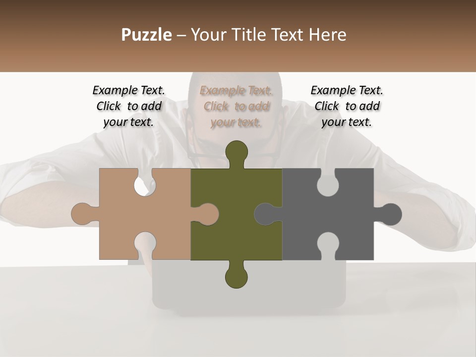 A Man Sitting In Front Of A Laptop Computer PowerPoint Template