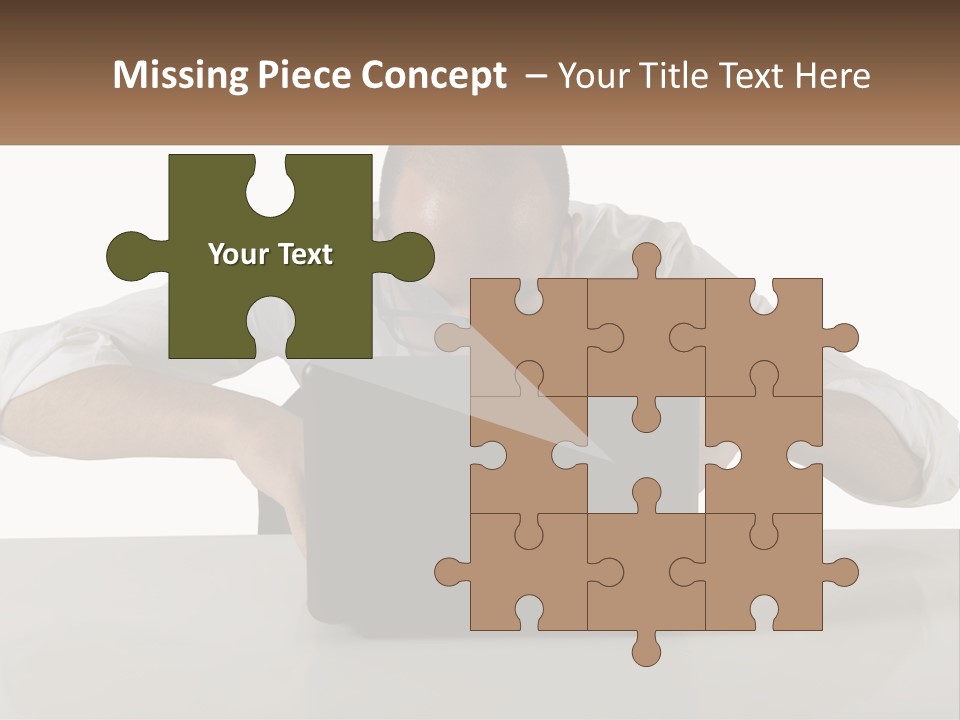 A Man Sitting In Front Of A Laptop Computer PowerPoint Template