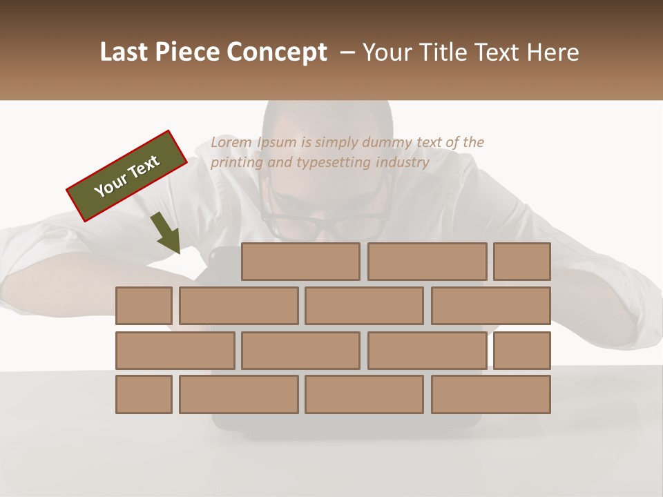 A Man Sitting In Front Of A Laptop Computer PowerPoint Template