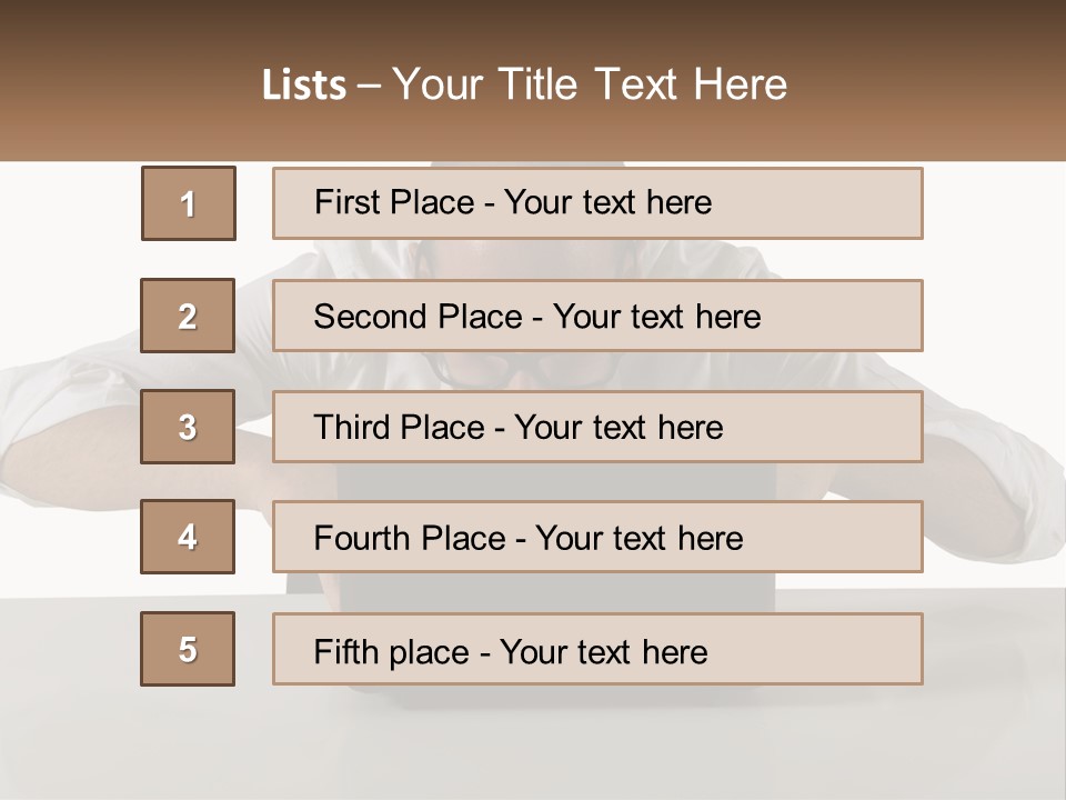 A Man Sitting In Front Of A Laptop Computer PowerPoint Template