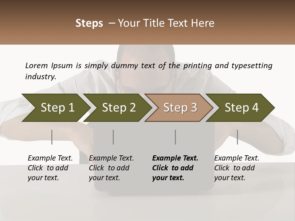 A Man Sitting In Front Of A Laptop Computer PowerPoint Template