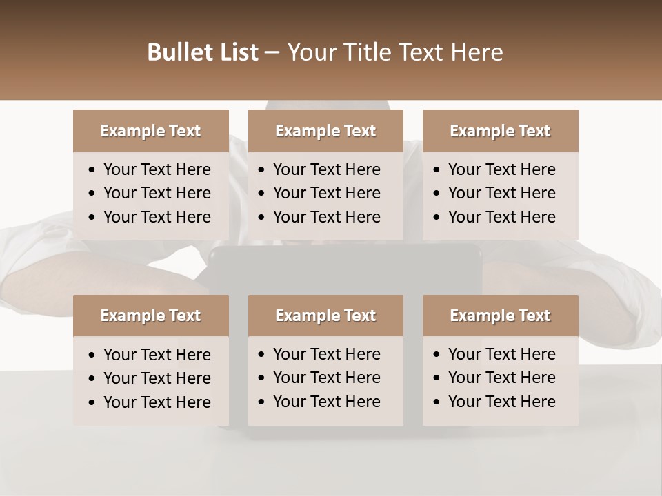 A Man Sitting In Front Of A Laptop Computer PowerPoint Template