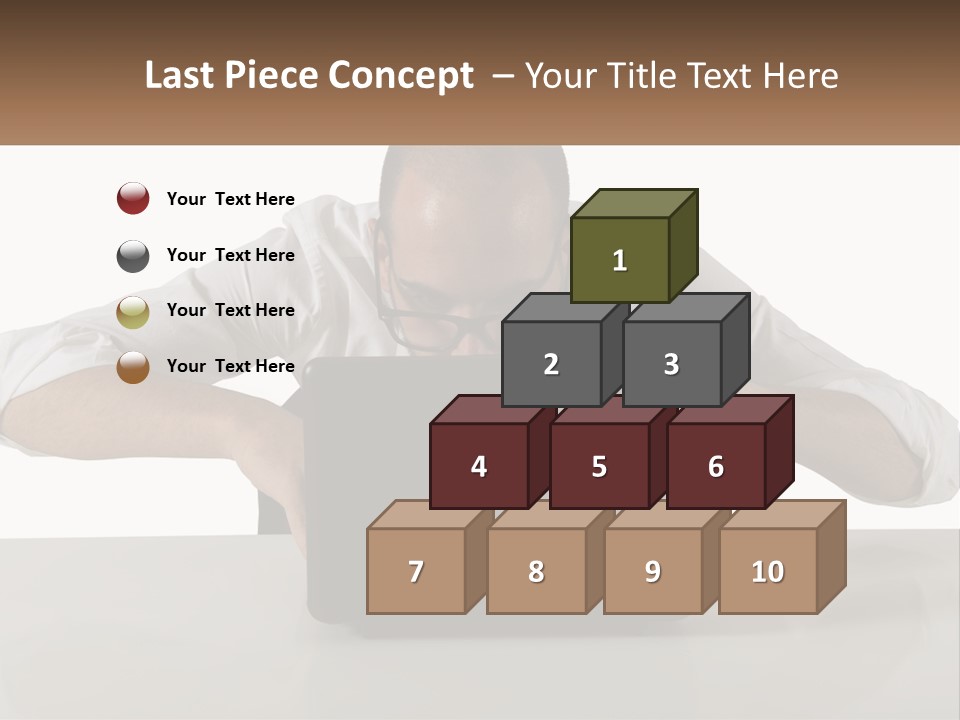 A Man Sitting In Front Of A Laptop Computer PowerPoint Template