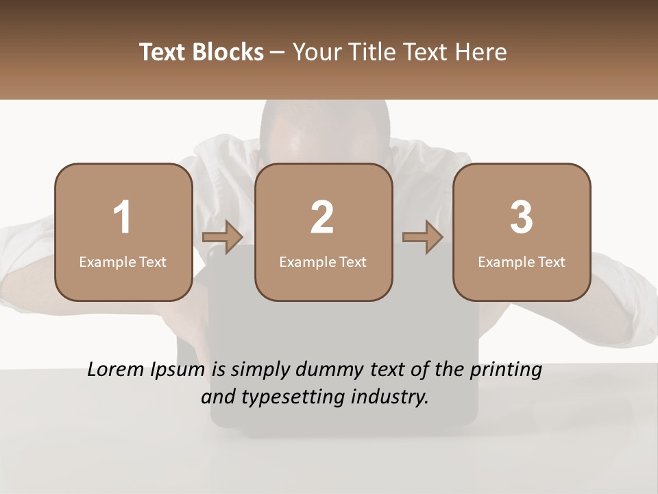 A Man Sitting In Front Of A Laptop Computer PowerPoint Template