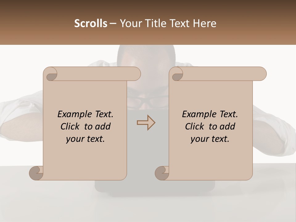 A Man Sitting In Front Of A Laptop Computer PowerPoint Template