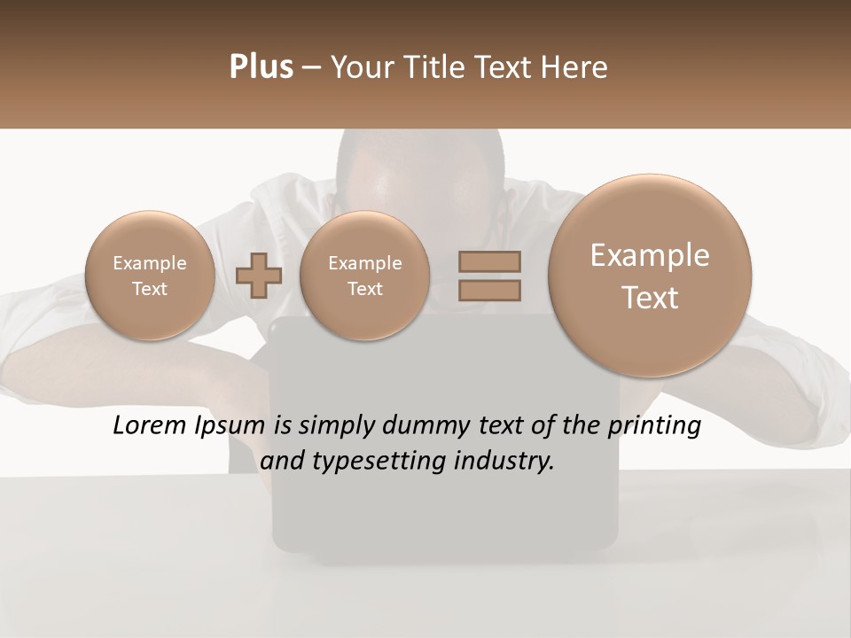 A Man Sitting In Front Of A Laptop Computer PowerPoint Template