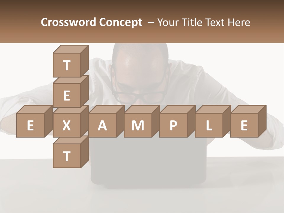 A Man Sitting In Front Of A Laptop Computer PowerPoint Template