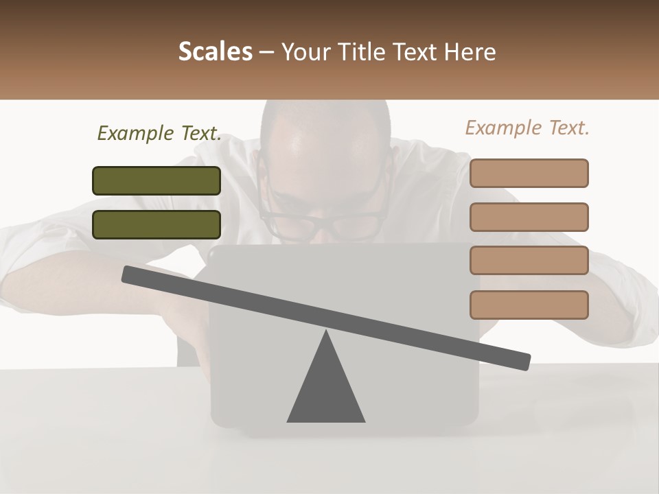 A Man Sitting In Front Of A Laptop Computer PowerPoint Template