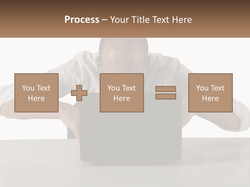 A Man Sitting In Front Of A Laptop Computer PowerPoint Template