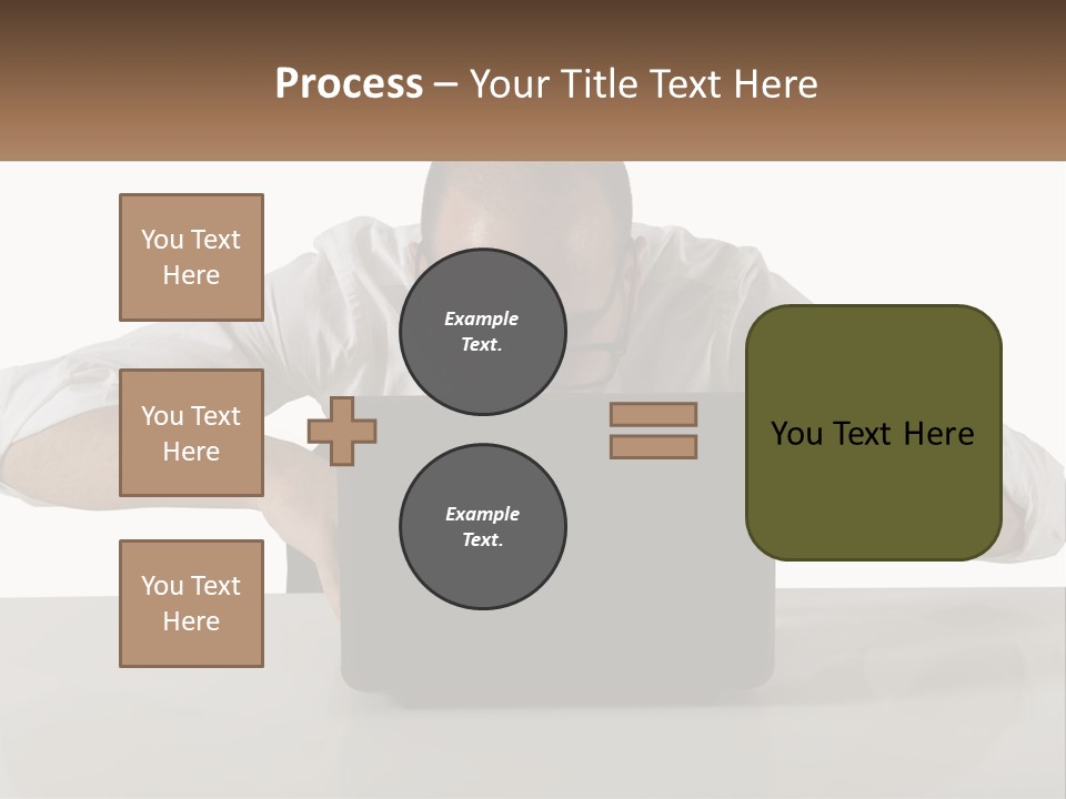 A Man Sitting In Front Of A Laptop Computer PowerPoint Template