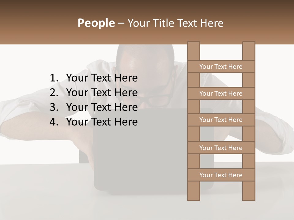 A Man Sitting In Front Of A Laptop Computer PowerPoint Template