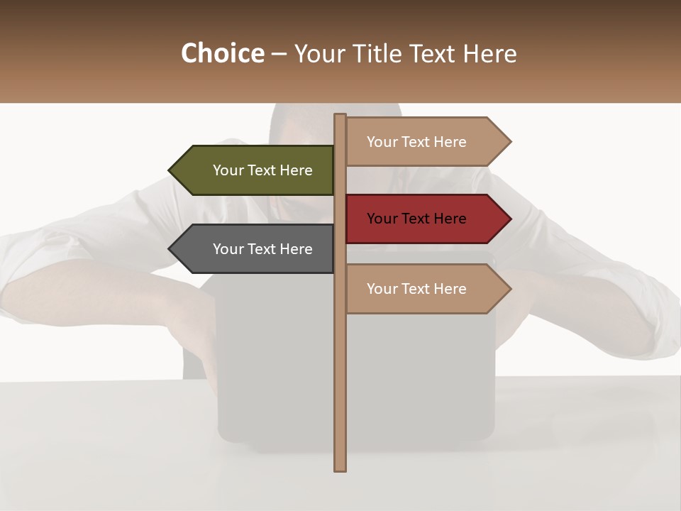 A Man Sitting In Front Of A Laptop Computer PowerPoint Template