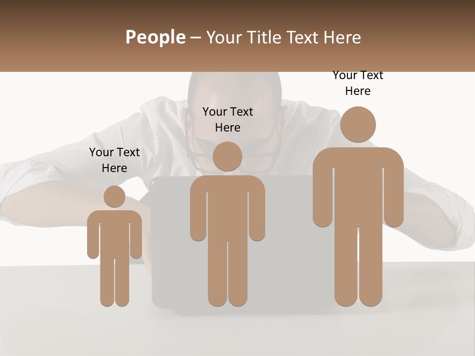 A Man Sitting In Front Of A Laptop Computer PowerPoint Template