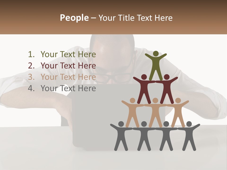 A Man Sitting In Front Of A Laptop Computer PowerPoint Template