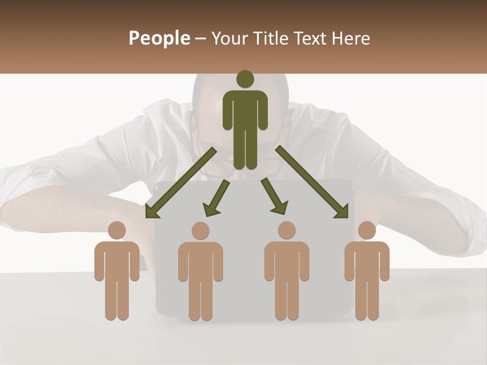 A Man Sitting In Front Of A Laptop Computer PowerPoint Template