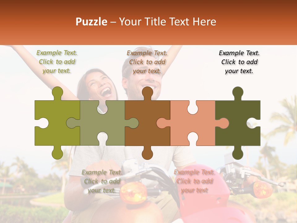 A Man And A Woman Riding On A Motorcycle PowerPoint Template