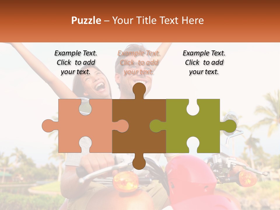 A Man And A Woman Riding On A Motorcycle PowerPoint Template