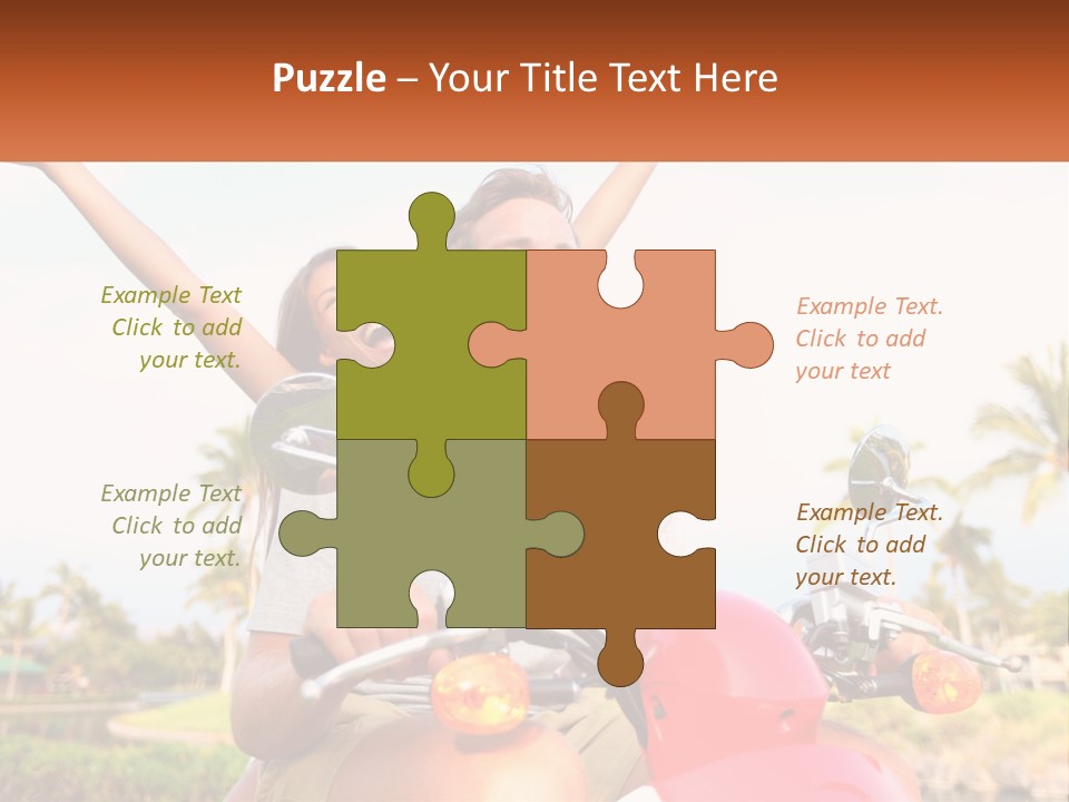 A Man And A Woman Riding On A Motorcycle PowerPoint Template