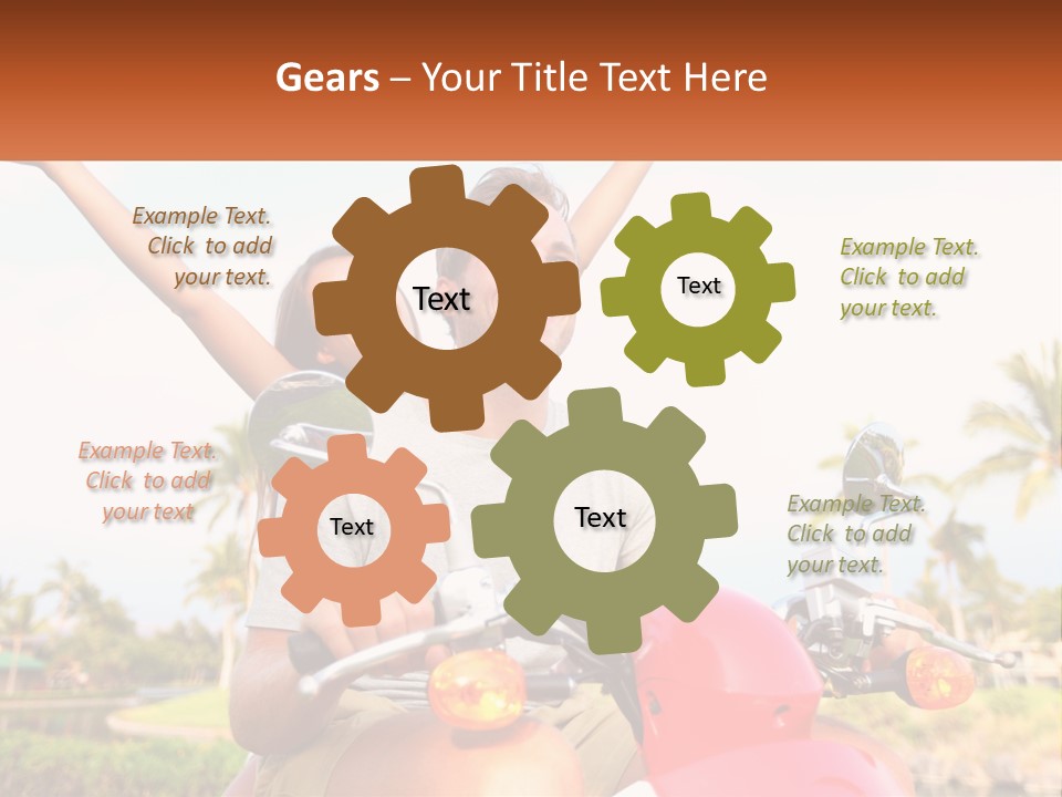 A Man And A Woman Riding On A Motorcycle PowerPoint Template