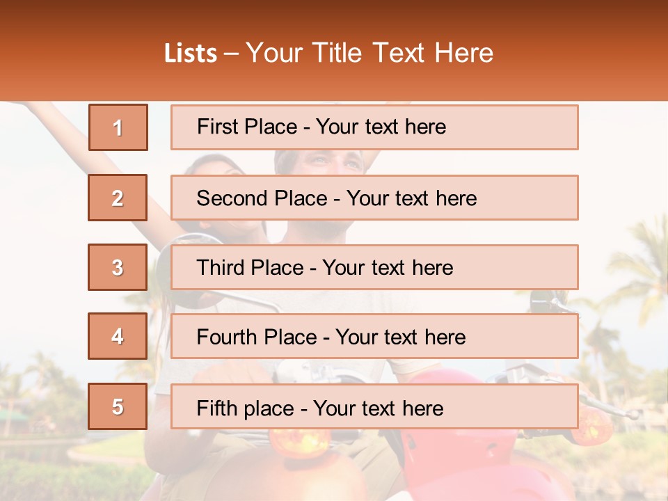 A Man And A Woman Riding On A Motorcycle PowerPoint Template