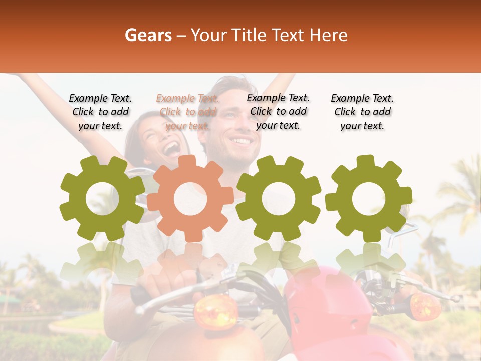 A Man And A Woman Riding On A Motorcycle PowerPoint Template