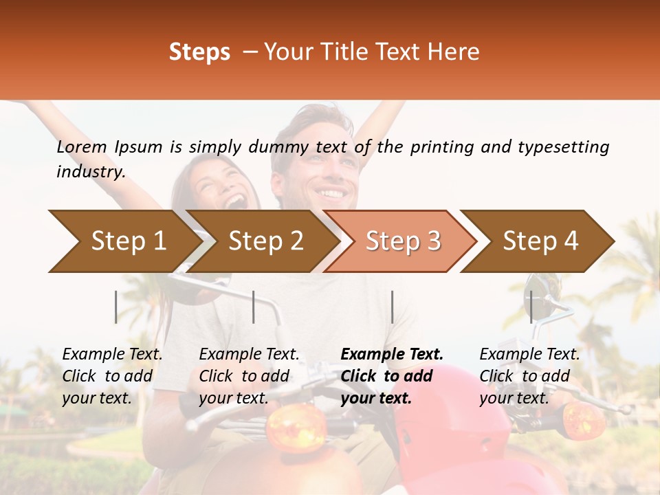 A Man And A Woman Riding On A Motorcycle PowerPoint Template