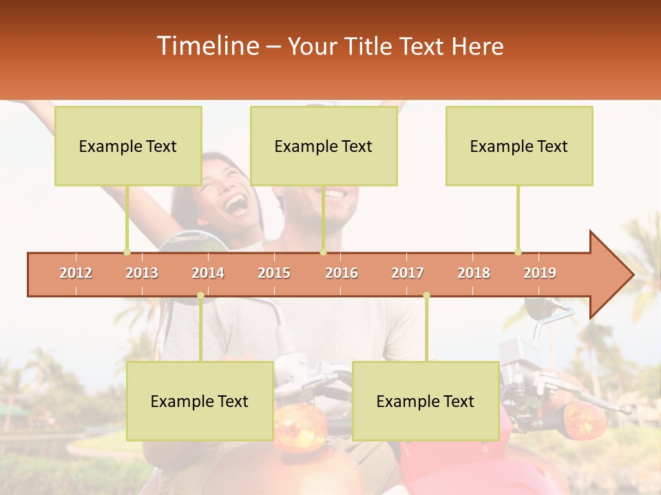 A Man And A Woman Riding On A Motorcycle PowerPoint Template