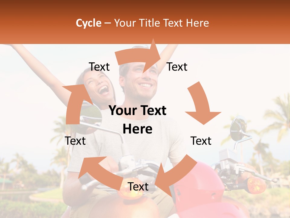A Man And A Woman Riding On A Motorcycle PowerPoint Template