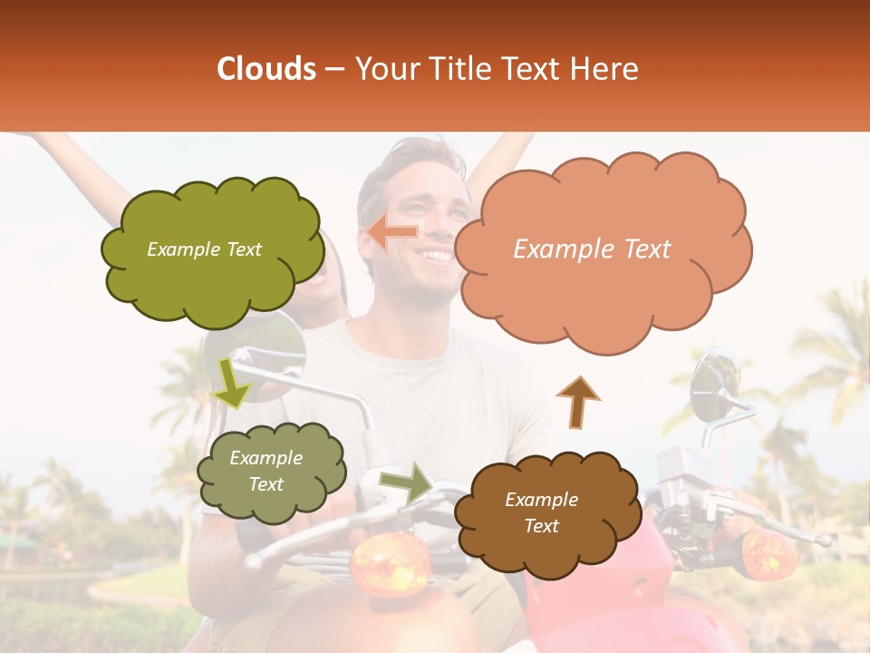 A Man And A Woman Riding On A Motorcycle PowerPoint Template