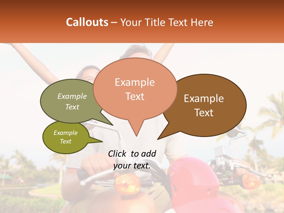 A Man And A Woman Riding On A Motorcycle PowerPoint Template