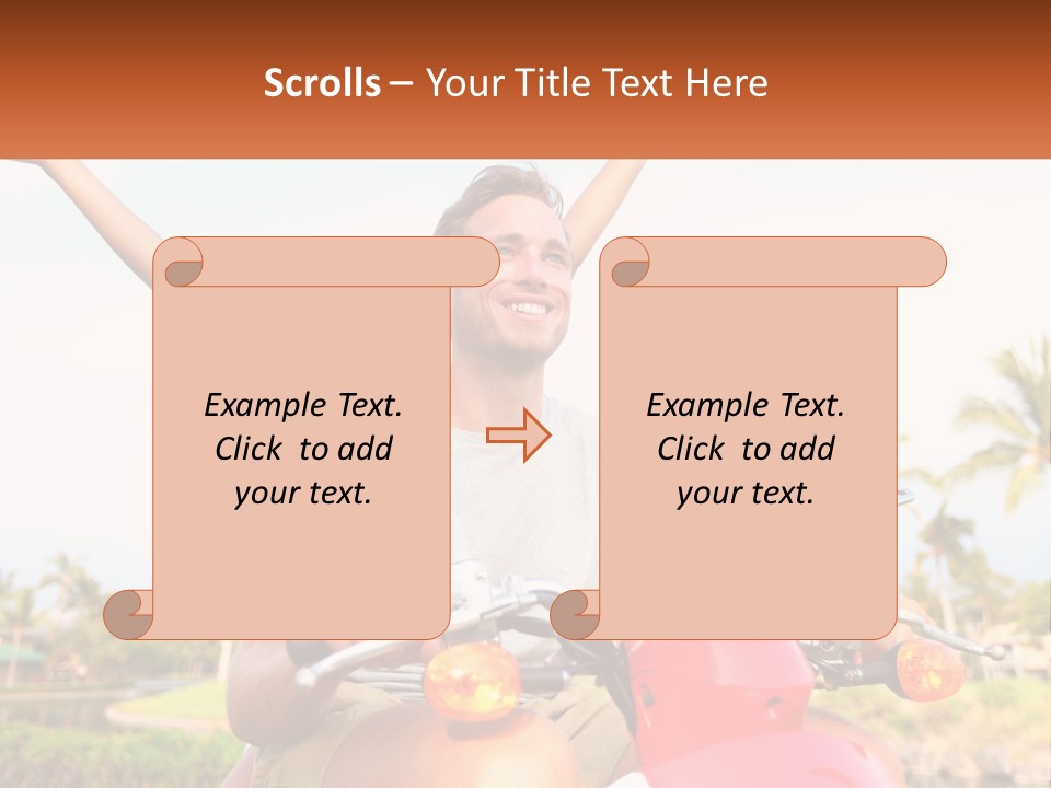 A Man And A Woman Riding On A Motorcycle PowerPoint Template